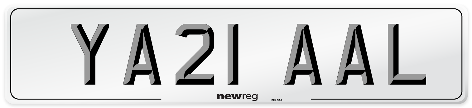 YA21 AAL Number Plate from New Reg